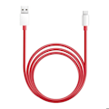 Pikkukuva 1 / 5: USB-C - USB-C Nopea Lataus SuperVOOC 12A 1.5m Virallinen Oneplus Punainen Röd