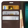 Miniatyrbild 4 av 4: Etui för Samsung Galaxy A50 - AVIZAR - Folio Läderfodral - Videostöd - Brun - Heltäckande Skydd kastanj