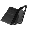 Miniatyrbillede 1 af 5: Galaxy S22 Ultra Folio Case Ægte læder kortholder Video Support - Sort svart
