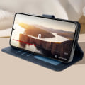 Miniatyrbild 3 av 6: Fodral till Samsung Galaxy A55 - AVIZAR - Handledsrem Flip Wallet Support - Midnight Blue Blå