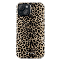 Miniatyrbillede 1 af 5: Coque til iPhone 15 Stødabsorberende Læder Leopard Elegant Forhøjede Kanter Burga Sort Svart