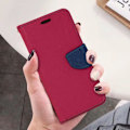 Miniatyrbillede 4 af 4: Étui iPhone 13 - AVIZAR - Saffiano-læder - Pung - Videostøtte - Rosa og blå rosa och blå