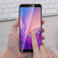 Miniatyrbillede 3 af 4: Beskyttelsesfilm - AVIZAR - Samsung Galaxy J6 Plus - Hærdet glas - Ultra-resistent beskyttelse - Sort Svart