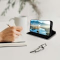 Miniatyrbild 3 av 4: Housse - AVIZAR - Huawei P40 Lite - Ekoskinn - Videoställ - Magnetisk stängning Svart