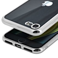 Pikkukuva 6 / 6: Coque iPhone SE 2022 / 2020 ja 8 / 7 Taipuisa Kromireunus Läpinäkyvä Takapinta Grå
