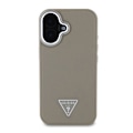 Miniatyrbillede 1 af 6: Coque til iPhone 16 Stødabsorberende med Struktur Effek og Triangulært Guess Logo Brun kastanj