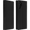 Miniatyrbillede 1 af 4: Etui til Galaxy Note 10 Plus - AVIZAR - Ægte Læder - Kortholder - Video Støtte - Sort Svart