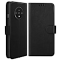 Miniatyrbillede 2 af 5: Etui til OnePlus 7T Klap Portemonnaie og Video Støtte Sort Svart