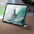 Miniatyrbild 4 av 4: iPad Air 2020 Fodral - AVIZAR - Eiffeltornmönster - Ekologiskt mjukt läder - Videostöd - Tangentbordsstöd Vit
