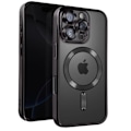 Miniatyrbillede 2 af 6: Coque MagSafe til iPhone 16 Pro Max Silikone Kontur Krom Sort Svart