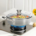 Miniatyrbillede 3 af 4: 24 cm sauterpande med låg Cheffinger i premium non-stick rustfrit stål sølv