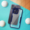Miniatyrbillede 3 af 5: AVIZAR Beskyttelsescover til iPhone 14 Pro - Stødsikker - Plexiglas bagside - Polymer foran - Blå kontur Blå