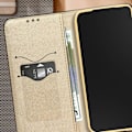 Miniatyrbild 4 av 6: Fodral för Samsung Galaxy S24 Plus Flip Wallet Video Support Svart / Guld Svart