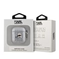 Miniatyrbild 3 av 3: Fodral för AirPods 1/2 med Karl och Choupette Präglad Karl Lagerfeld Silver Grå