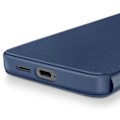 Miniatyrbillede 4 af 6: Lederetui til Galaxy S25 med vindue til visning og kortlomme i natteblå Blå