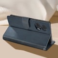 Miniatyrbild 3 av 5: Fodral till Motorola Edge 50 Fusion Handledsrem Flip Wallet Stand Midnight Blue Blå