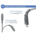 Pikkukuva 3 / 3: Ultravahvistettu USB A/Lightning -kaapeli 1,2 m 2,4 A Elinikäinen takuu Harmaa - 100 % kierrätettyä muovia Force Power