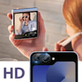 Pikkukuva 4 / 5: Kameran suoja - IMAK - Samsung Galaxy Z Flip 6 - Karkaistu lasi - Naarmuuntumaton - Erittäin läpinäkyvä Svart