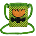 Miniatyrbild 1 av 4: Tyg sockfodral för Smartphone Green Tulip Flower Pattern