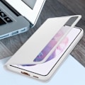 Pikkukuva 4 / 4: Samsung S21 Plus Case Smart Clear View Kosketusikkuna Alkuperäinen vaaleanharmaa