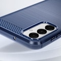 Pikkukuva 3 / 5: Samsung Galaxy A16 Suojakuori Silikoni Hiilikuitu Sinihintta Blå