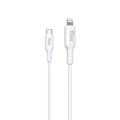 Pikkukuva 1 / 6: Lataus- ja tiedonsynkronointikaapeli USB-C / Lightning MFI PD 3.0 3A 2M Jaym White Vit