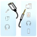 Miniatyrbild 3 av 5: Ljudjack 3,5 mm till dubbeljack 3,5 mm Hörlurar + mikrofonadapter LinQ