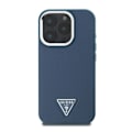 Pikkukuva 1 / 6: iPhone 16 Pro Max Antishock Kotelo Tekstuurilla ja Triangulaarisella Guess-logolla Sininen Blå