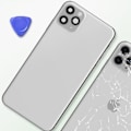 Miniatyrbillede 4 af 4: iPhone 11 Pro Max chassis med sølv erstatning bagglas - AVIZAR - Grå - Vægt: 0 g. Grå