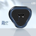 Miniatyrbillede 4 af 4: USB-C biloplader - BLUESTAR - Kompakt model - 20W Power Delivery - USB-C kabel 60W - Sort Svart
