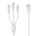 Pikkukuva 1 / 5: 3 in 1 USB-mikro-USB iPhone Lightning USB Type C -kaapeli 5A LinQ White