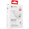 Miniatyrbillede 6 af 6: GaN III 20W Strømadapter med USB-C + USB Mini Format Forcell Hvid Vit