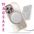 Pikkukuva 3 / 6: MagSafe-kuori iPhone 15 Pro: Kirkas lasinen takakansi, vaaleanpunainen shamppanja Rosa