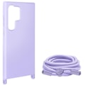 Miniatyrbild 2 av 5: Halvstyvt sladdfodral för Samsung Galaxy S24 Ultra Light Purple Lila