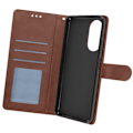 Miniatyrbild 2 av 6: Fodral till Oppo A58 - AVIZAR - Handledsrem Flip Wallet Support - Brun - Halvstyv - Syntet - Vuxen kastanj