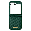 Miniatyrbillede 1 af 5: Telefoncover - AVIZAR - Samsung Galaxy Z Flip 5 - Kunstlæder - Rhombisk Mønster - Grøn Grön