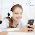 Miniatyrbillede 4 af 4: Høretelefoner - AVIZAR - Katteøre Design - Bluetooth 5.0 - Støjreduktion - 12 timers batteritid Vit