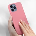 Pikkukuva 4 / 4: Suojakuori - Ei määritelty - iPhone 13 Pro Max - Puoli-jäykkä silikoni - Soft-touch viimeistely - Vaaleanpunainen Rosa