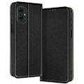Miniatyrbillede 1 af 5: Etui til Motorola Moto G55 Klap Med kortlomme og videostøtte Sort Svart