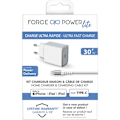 Miniatyrbillede 4 af 4: Ladeapparat til hjemmet - Force Power Lite - 30W - USB C/Lightning - 100% genanvendt plastik - livsvarig garanti Vit