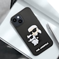 Miniatyrbillede 4 af 5: Cover til iPhone 15 Plus Bi-materiale forhøjede kanter Karl Lagerfeld Sort Svart