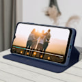 Miniatyrbillede 4 af 4: Housse - Samsung - Galaxy A12 - Øko-læder - Pung - Støttefunktion - Blå Blå