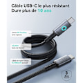 Miniatyrbild 2 av 5: Kabel Leopard typ USB-C till USB-C 5 A Magnetisk PD 100W 1.2m Iniu Svart Svart