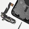 Miniatyrbillede 4 af 4: Opladningsstik til iPhone 12 og 12 Pro, Lightning Port + Mikrofon Sort Svart