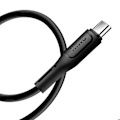 Miniatyrbild 5 av 5: Cabel 3 i 1 USB-C, Micro USB och Lightning Snabbladdning 60W 1m wiwu Svart