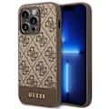 Pikkukuva 1 / 4: Guess 4G Bottom Stripe Metal Logo Collection iPhone 14 Pro Max -kotelo (ruskea) - 3666339088538
