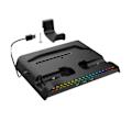 Pikkukuva 1 / 5: RGB-monitoiminen latausasema PS5 Slim:lle, jossa on jäähdytys, Ipega Musta Svart