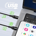 Pikkukuva 4 / 6: USB-C Power Delivery 240W Sertifioitu USB-IF Nailonista Punottu 1m Belkin Musta Svart