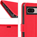 Miniatyrbillede 4 af 5: Red Wallet Case til Google Pixel 8A med stativfunktion og håndledsrem - Mayaxess Röd