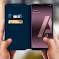 Miniatyrbillede 3 af 4: Housse - AVIZAR - Samsung Galaxy A10 - Eco-læder - Støttefunktion - Mørkeblå Midnattsblå